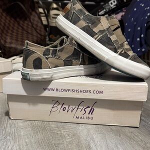 Blowfish Camo Slip-On Sneakers - Black and Tan